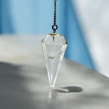 Clear Quartz Crystal Pendulum | Healing Dowsing Tool | Divination Instrument | Spiritual Gift | Reiki Energy | Meditation | Chakra Balancing