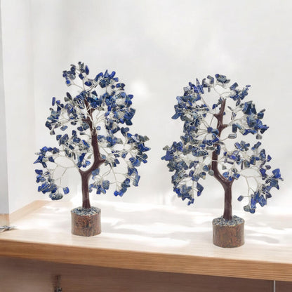 Lapis Lazuli Crystal Bonsai Tree | Handcrafted Gemstone Tree of Life | Wisdom & Inner Truth Decor | Third Eye Chakra Activator | Christmas