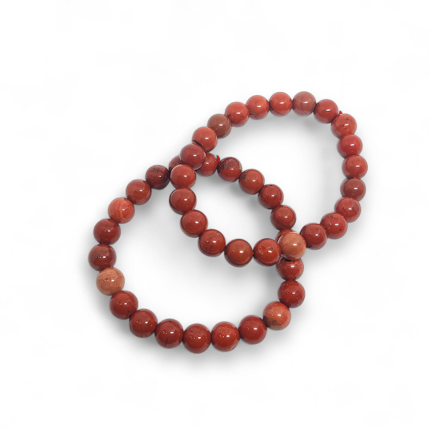 Red Jasper Bracelet | Natural Grounding Stone | Strength & Vitality | Adjustable Stretch Fit