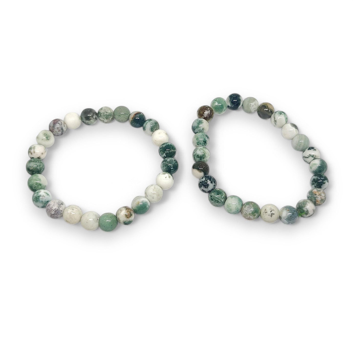 Tree Agate Bracelet | Natural Growth Stone | Inner Peace & Abundance | Adjustable Stretch Fit