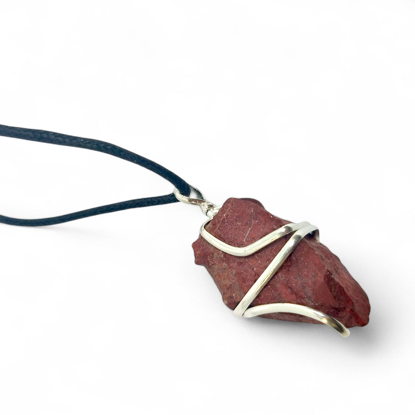 Raw Red Jasper Pendant | Handmade Wire Wrapped Necklace | Grounding and Protection Crystal | Energy & Strength Jewelry | The Crystal Cure