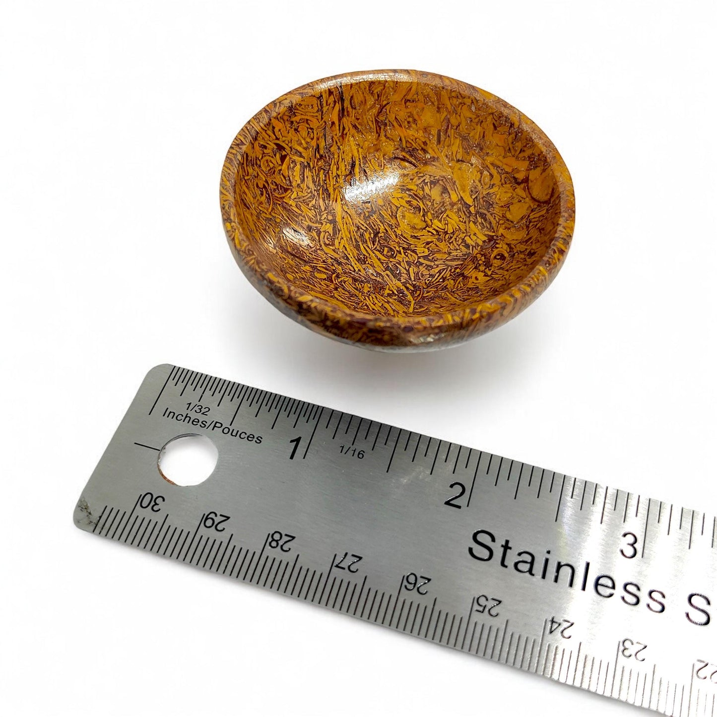 Calligraphy Jasper Mini Bowl - 2 Inch Mariam Jasper Bowl - Healing Stone Decor - Handmade Gemstone Dish - Crystal Gift for Spiritual Healing