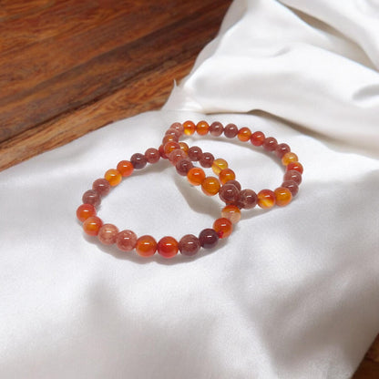 Sunstone and Carnelian Bracelet | Healing Crystal Jewelry for Energy & Vitality | Handmade Gemstone Accessory