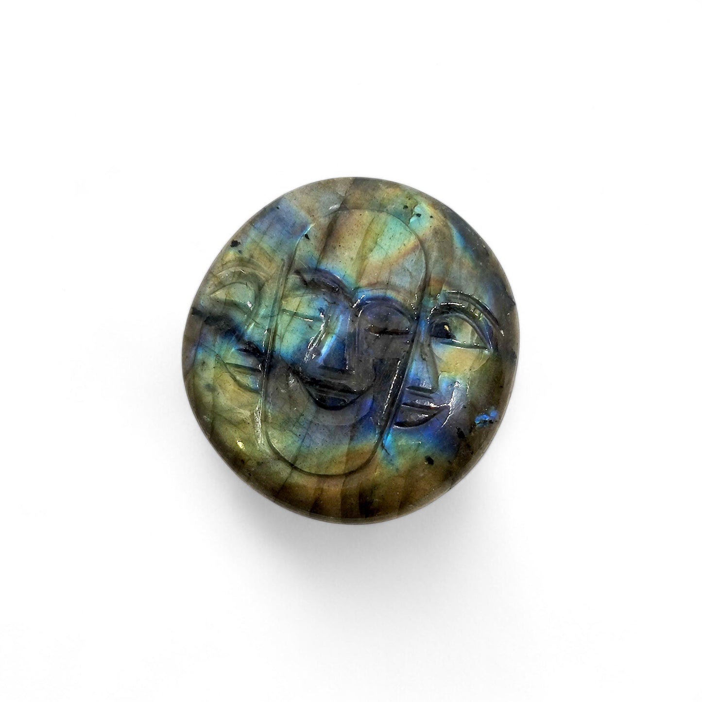 Labradorite Triple Face Carved Cabochon | Mystical Gemstone | Healing Crystal | Jewelry Making Supply | Unique Gift | Metaphysical Stone