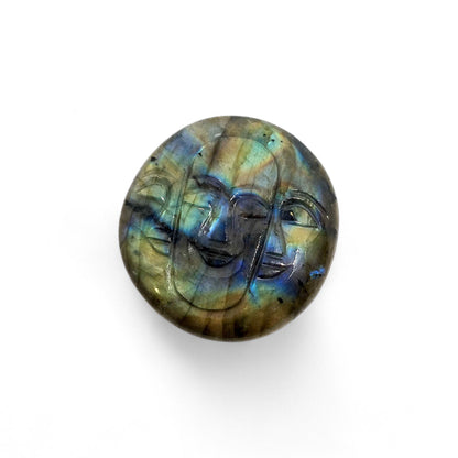 Labradorite Triple Face Carved Cabochon | Mystical Gemstone | Healing Crystal | Jewelry Making Supply | Unique Gift | Metaphysical Stone