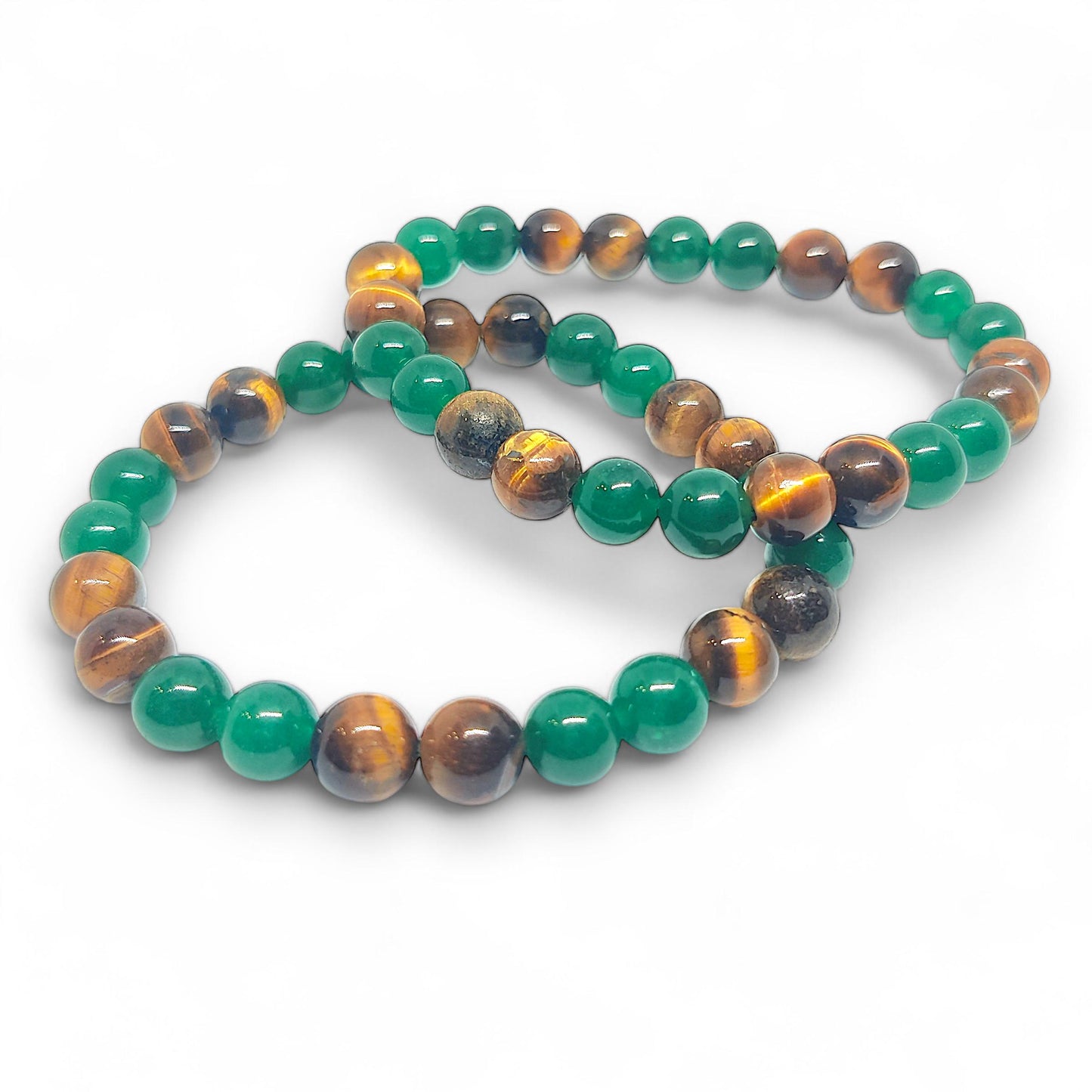 Green Aventurine and Tiger's Eye Bracelet | Wealth & Protection | Abundance Magnet | Healing Crystals