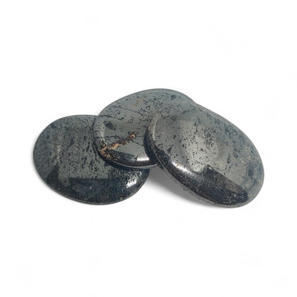 Hematite Worry Stone | Hand Polished Anxiety Relief Crystal | Grounding Palm Stone | Stress Relief Fidget Tool | EMF Protection | Thumb