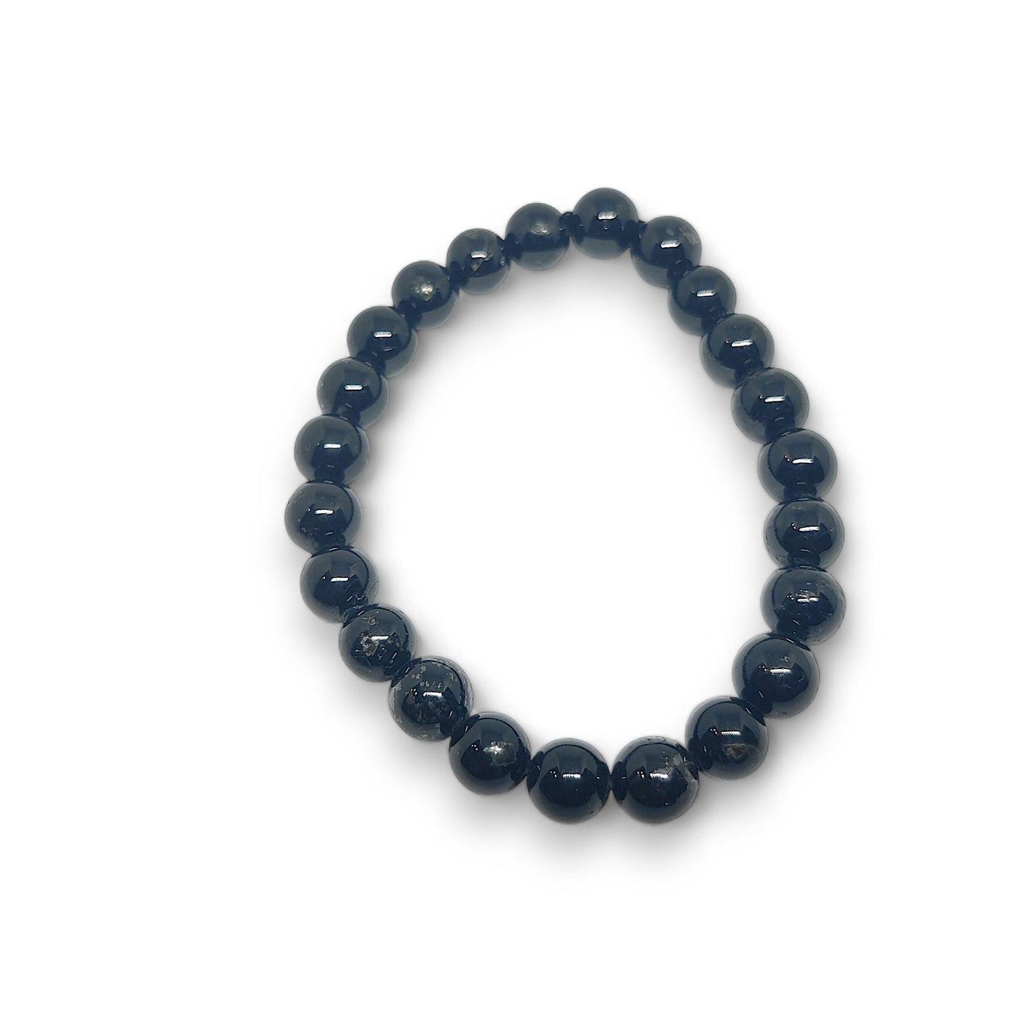 Black Tourmaline Bracelet | Natural Gemstone | Protection & Grounding | Adjustable Stretch Fit