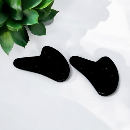 Black Obsidian Gua Sha Tool | Natural Crystal Facial Massage | Protection & Grounding | Lymphatic Drainage | Anti-Aging Skincare | Self-Care