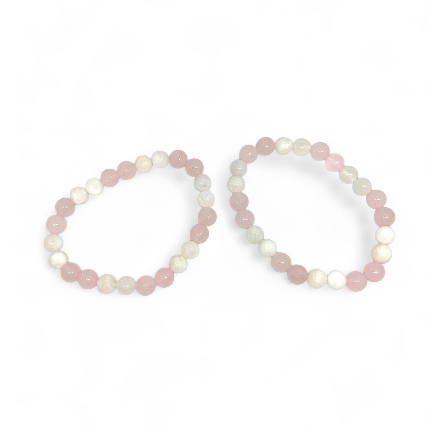 Moonstone and Rose Quartz Bracelet | 8mm Healing Crystal Jewelry | Love & Intuition | Healing Crystal