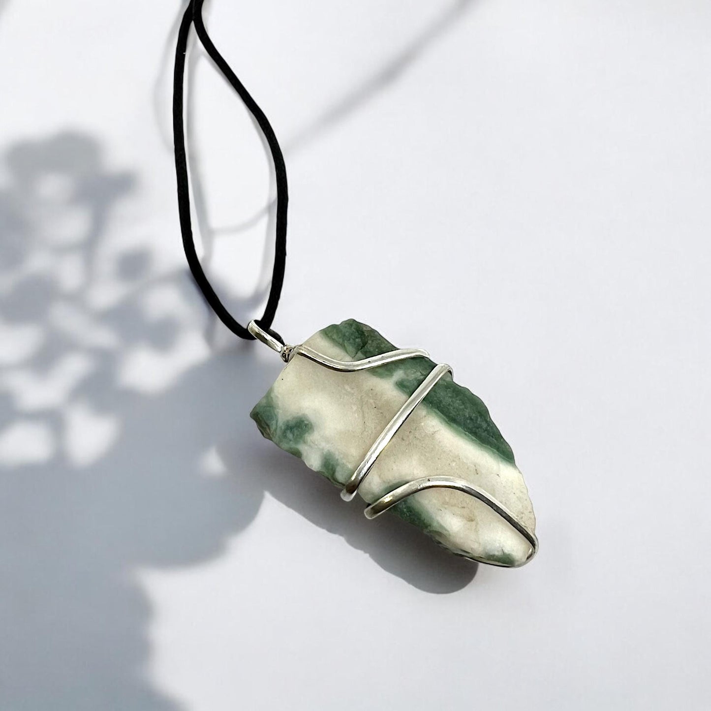 Raw Moss Agate Wire Wrapped Pendant | Nature-Inspired Necklace | Healing Crystal Jewelry