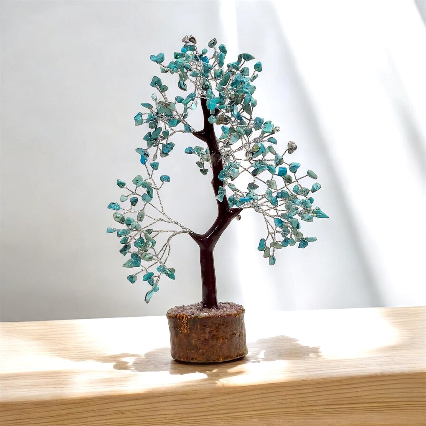 Turquoise Gemstone Bonsai Tree | Handcrafted Crystal Tree of Life | Healing Decor for Home & Office | Feng Shui Energy | Unique Gift | Gift