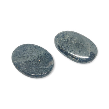 Hematite Worry Stone | Hand Polished Anxiety Relief Crystal | Grounding Palm Stone | Stress Relief Fidget Tool | EMF Protection | Thumb