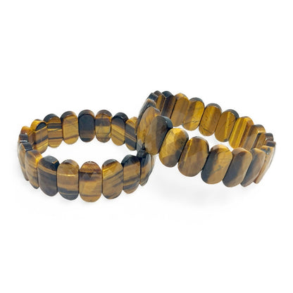 Yellow Tiger's Eye Bracelet - Oval Faceted Beads - Healing Crystal Jewelry - Handmade Adjustable Bracelet - Spiritual Gift for Women & Men