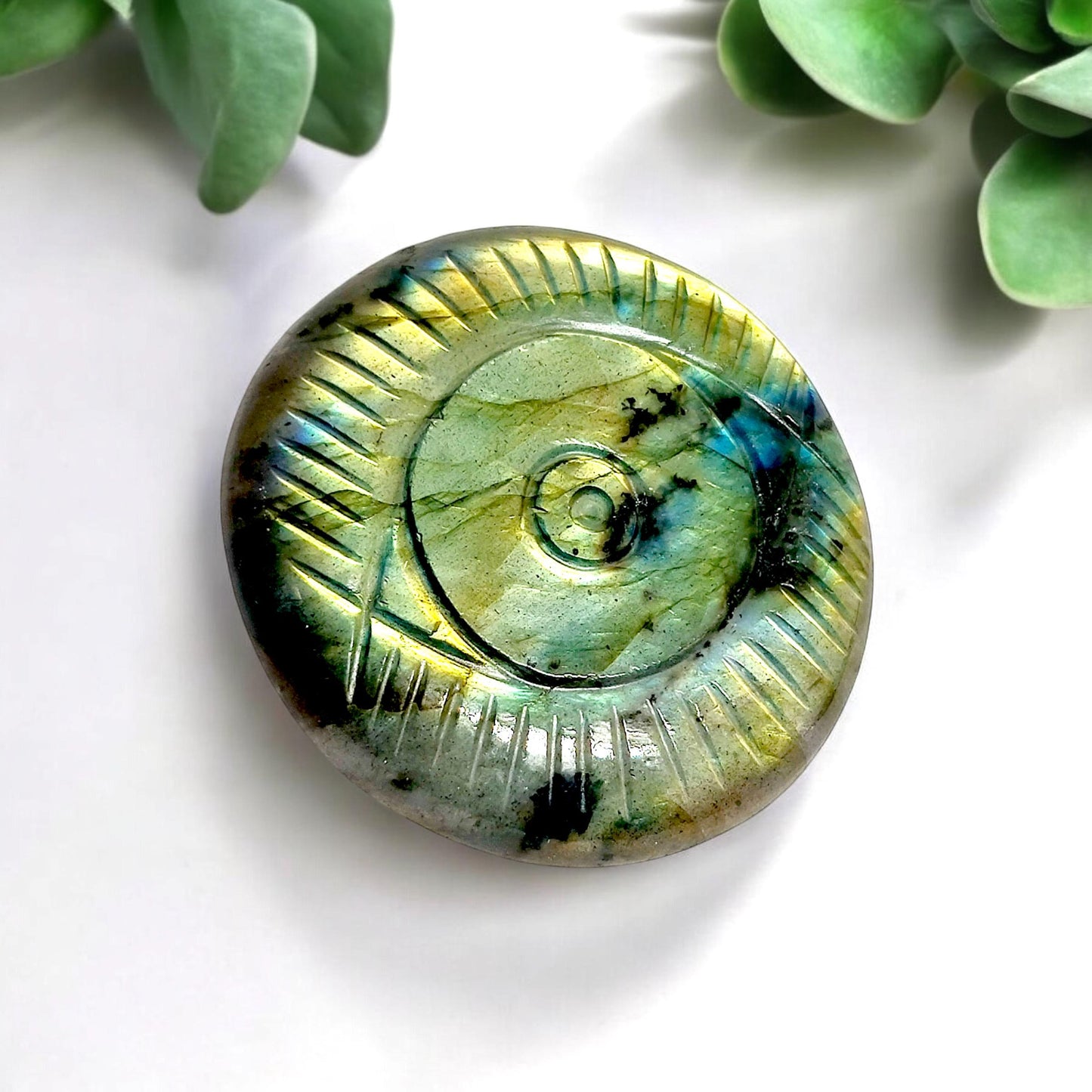 Flashy Labradorite Evil Eye Carved Bead | Protection Charm | Healing Crystal Jewelry Making | Unique Gift | Metaphysical Stone | Spiritual