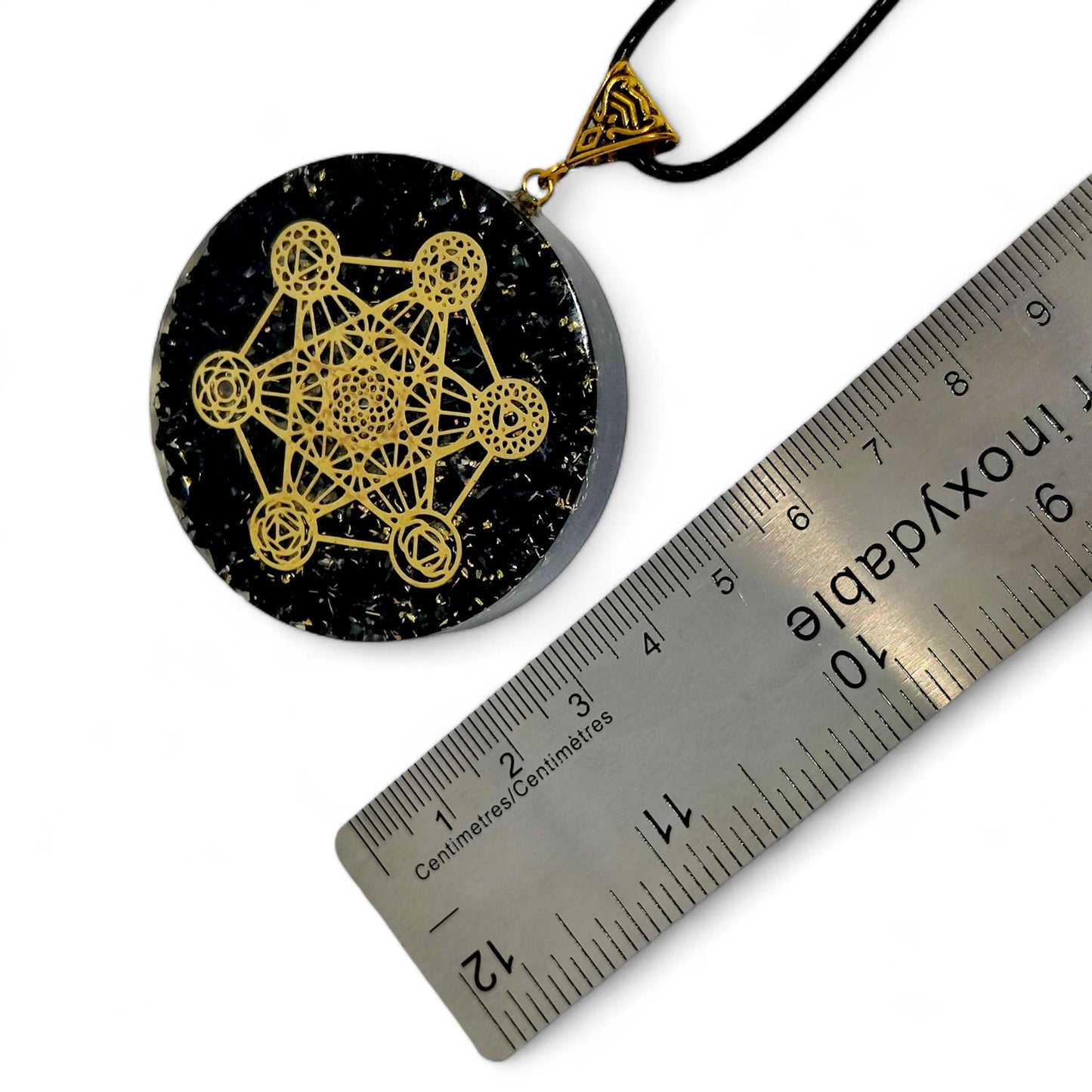 Black Tourmaline Orgonite Pendant | Metatron's Cube | EMF Protection Necklace | Chakra Healing Jewelry | Spiritual Energy Amplifier | Gift