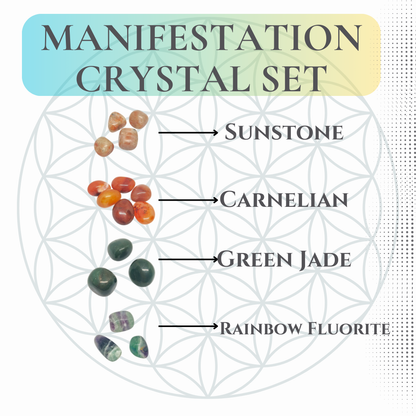 Powerful Manifestation Crystal Set | Law of Attraction Stones | Abundance & Success Kit | Intention Setting | Spiritual Growth Gift