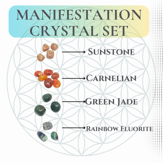 Powerful Manifestation Crystal Set | Law of Attraction Stones | Abundance & Success Kit | Intention Setting | Spiritual Growth Gift