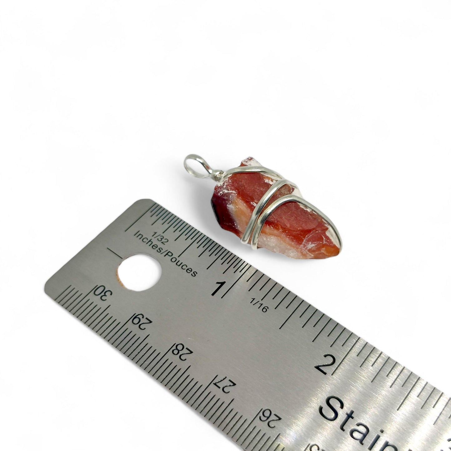 Red Banded Agate Pendant | Handmade Wire Wrapped Necklace | Healing Stone Jewelry | Grounding & Protection Crystal | The Crystal Cure