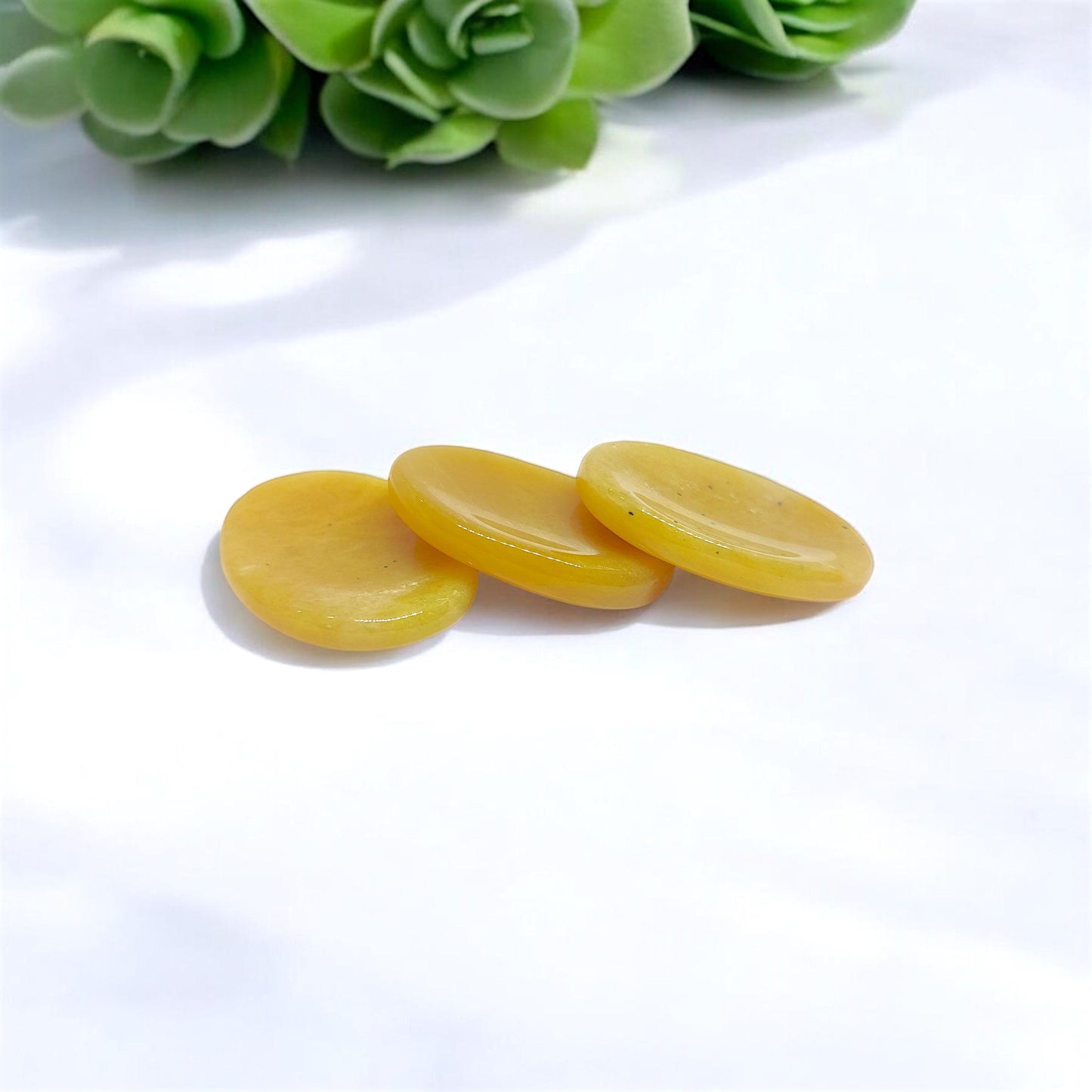 Yellow Aventurine Worry Stone | Hand Polished Anxiety Relief Crystal | Abundance & Luck Palm Stone | Stress Relief Fidget Tool | Healing