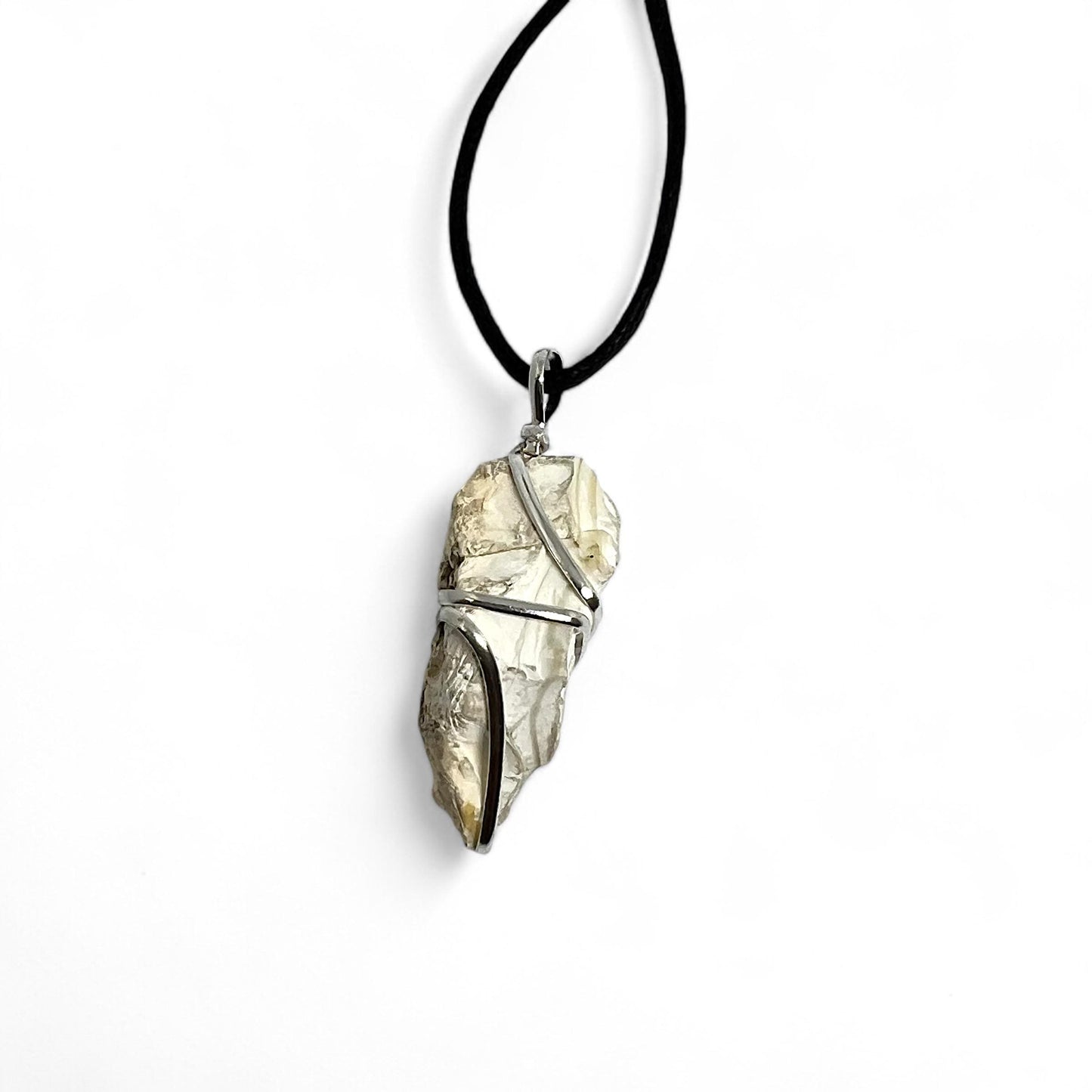 Howlite Wire Wrapped Pendant | Raw Crystal Necklace | Calming Energy Jewelry