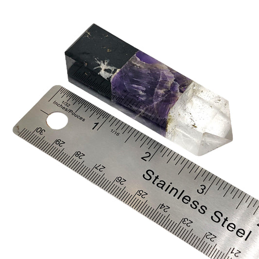 Ascension Crystal Tower, Clear Quartz Amethyst Black Tourmaline, Master Healer, Spiritual Protection, Grounding, Energy Cleansing, Gift